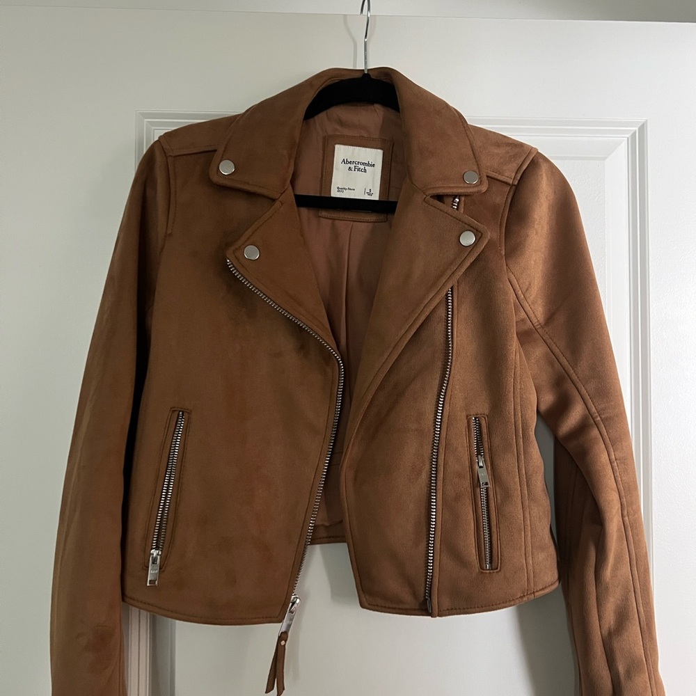 Abercrombie & Fitch Women's Tan Leather Jacket